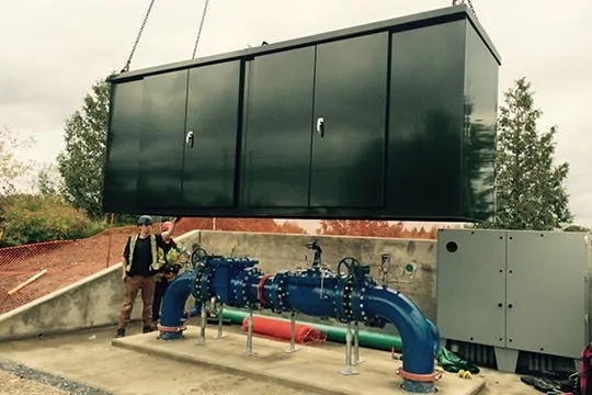 Above-ground pressure-reducing valve (PRV) installation