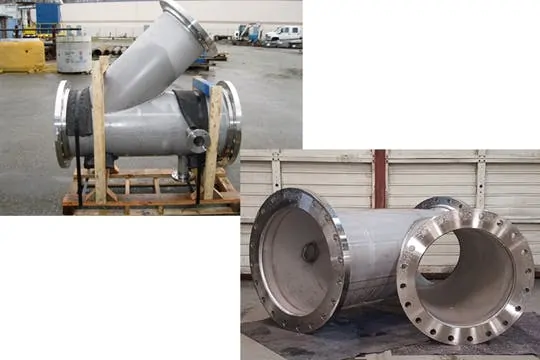 Custom fabricated stainless steel pipe spool